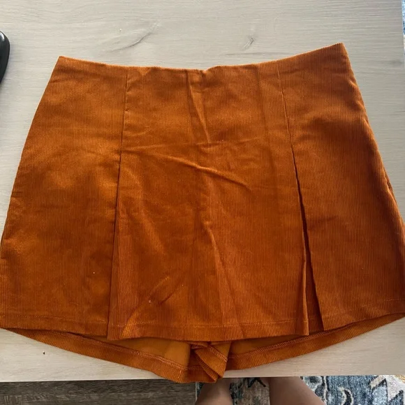 Forever 21 Cord Mini Skort Womens Mid Rise Pleated Skirt Juniors - Picture 3 of 6